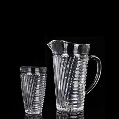 China Viable Jug Glass Drinking Water Glass Carafe For Juice Lemon Water Iced Tea Glass Jug for sale