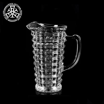 China Glassware Glass Sustainable Drinking Water Jugs Set Glass Water Pitcher With Glass Cup Set for sale