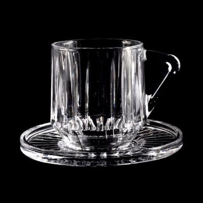 China Best Selling Viable Borosilicate Coffee Tea Cup Glass Coffee Tea Cup And Saucer for sale