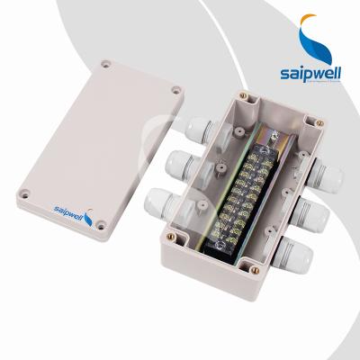 China Outdoor Electronic Material SAIP / SAIPWELL Electronics IP67 Plastic Junction Box With Cable Gland And Terminal Blocks for sale