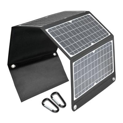 China Solar Charing Cell Phone Panels 30W Folding Universal Portable Foldable Solar Power Kit Charge Hiking Mobile Phone ChargerTablet Solar Panel for sale