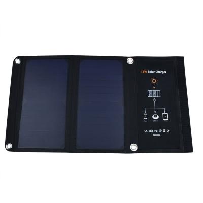 China Portable 15 Watt Solar Panel Charger 21w 24w Foldable Solar Pile Folding USB 5V DC 18V Foldable Solar Panel 100ah for sale