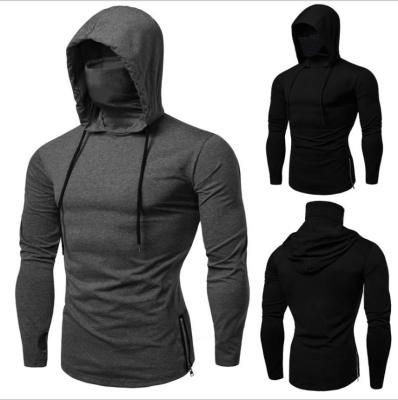 China Wholesale Men's Pullover Gym Sweatshirt Sweatshirt Gym Hoodie With Mask Unisex Mask Sports Long Sleeve Hooded Black Mask Male Hoodie for sale