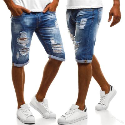 China New Style Sustainable Summer Mens Skinny Ripped Denim Shorts Man Street Wear Jeans Shorts for sale