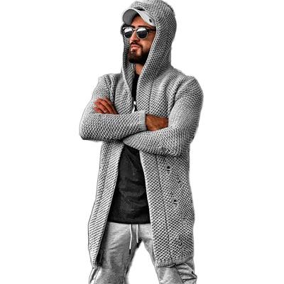 China 2022 Fashion Autumn Winter Breathable Hooded Knitting Men Cardigans Sweater Breathable Coat Plus Size 5XL for sale