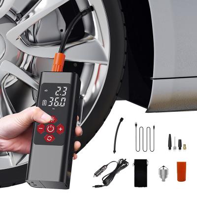 China Amazon Hot Sale Emergency Light Air Compressor Tire Inflator 6000mah Car Tire Inflator Portable Pump Digital Tire Inflator with Pressure Gauge for sale