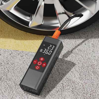 China Portable OEM Car Aluminum Alloy Tire Inflator Spare Light Emergency Light Pump Tire Inflator with Pressure Gauge Air Compressor Pump for Car for sale