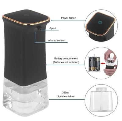 China Modern Luxury Double Soap Dispenser Automatic Black Foaming Soap Dispenser For Hotel Restrooms for sale