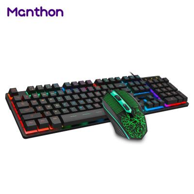 China For Hot Selling De Teclado RGB Gaming Keyboard And Colorful Mouse Combo for sale