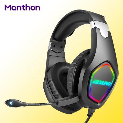 China Best Pro OEM Stereo RGB LED Gaming Headset Durable Stylish Cable Earbuds With Microphone Mic For PC Gamer for sale