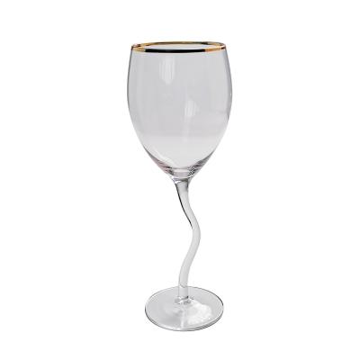 China Wholesale Food Grade Safe Items Wedding Crystal Gold Stem Or Phnom Penh Red Wine Glass Wine Glassware Cup for sale