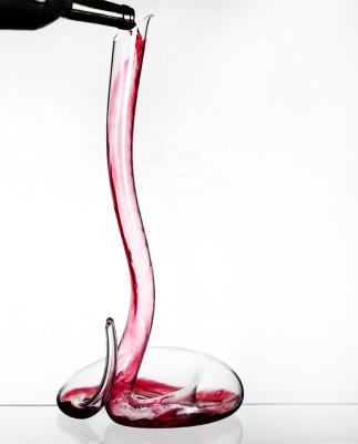 China Modern Lead Free Crystal Snake Shaped High Red Wine Decanter Glass for sale