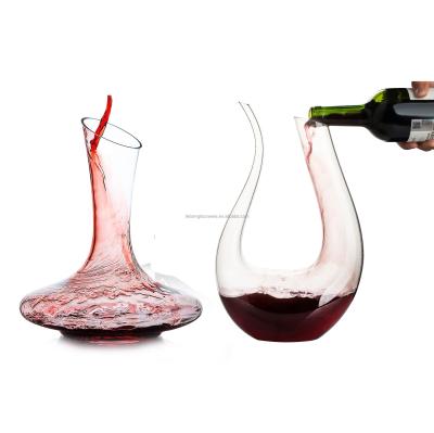 China Crystal Glass Red Wine Lead Free U Design Whiskey Glass Decanter Cystal Telsen GF 1.5L Clear Space Wine Decanter Carafe for sale