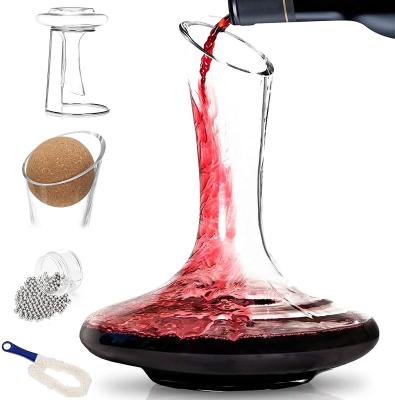 China Wholesale Single Clear Cystal Telsen 1.5L Amazon Success 1800ml Wine Decanter Clear Crystal Glass for sale