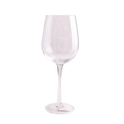 China Safe Wholesale Hot Sale Transparent Stripe Telsen Ware Food Grade Cheap Custom Red Wine Glass Drinking Cup Clear Glass for sale