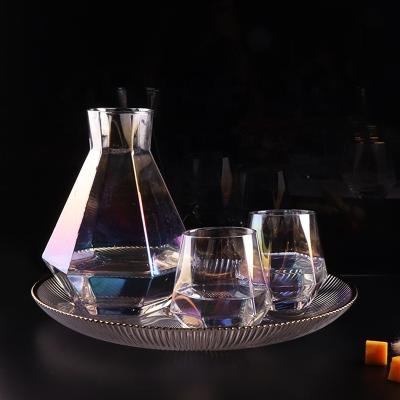 China Food Grade Good Quality Six Arrises Kettle Safe Red Wine Glass Set Luxury Red Wine Glassware Set For Wedding Or House for sale