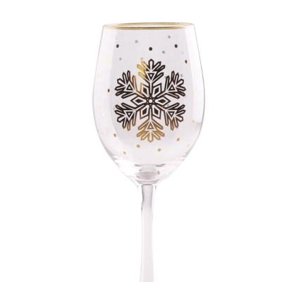 China Safe Wholesale Christmas Handmade Tumbler Gold Rim Elegant Wine Glassware Set for sale