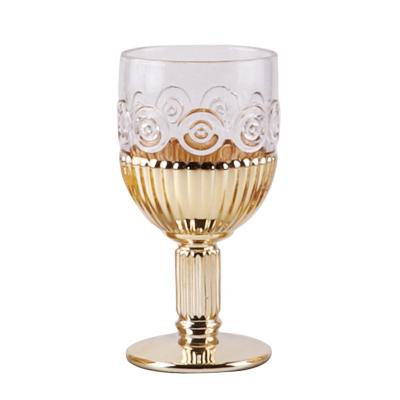 China Suit For Party Never Fading Solid Machine Pressed Telsen Mermaid Champagne Flute Red Wine Glasses Vintage Pressed Gold Wine Glass Set for sale