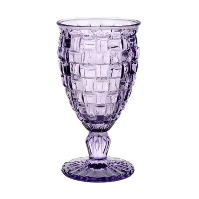 China Wholesale Lead Free Eco-friendly Customize Light Color Red Wine Glassware Multicolor Pressed Cup for sale