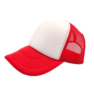 China COMMON Wholesale Custom Logo 5 Panel Foam Front Polyester Mesh Trucker Hat Sports Blank Baseball Hat for sale