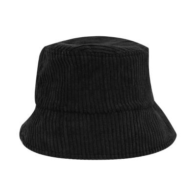 China Fashion premium unisex winter thick warm soft foldable blank cotton twill custom logo corduroy bucket hat for sale