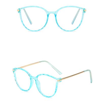 China For Clear TR 90 Reading Glass Metal Spring Hinge Glasses Clear Anti Ray Glasses Blue Glass Woman Optical Frame for sale