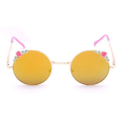 China 2020 fashion sunglasses FASHION FLOWER THE LATEST AROUND SHAPE KIDS GIRLS LUXURY SUNGLASSES for sale