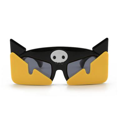 China 2021 100% New Fashion Cartoon Fox Kids Silicone Animal UV Protection Flexible Frame Baby Sunglasses for sale