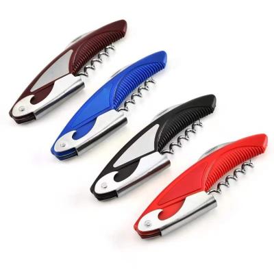 China Viable Multifunctional ABS Plastic Corkscrew Aluminum Cutter Key Corkscrew Bottle Wine Openers for sale