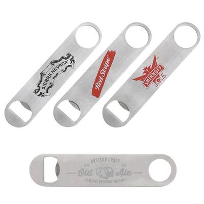 China Sustainable Manufacturer Customized Bar Blade White Brushed Metal Stainless Steel Beer Bottle Opener for sale