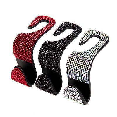 China Car Seat Storage Bag Hooks New Style Car Accessories 3 PCS Multifunctional Diamond-studded Hooks Car Seat Hooks Dropshipping for sale