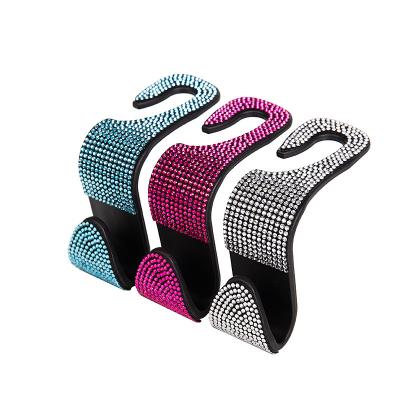 China Car Seat Storage Bag Hooks Hidden Creative Diamond-studded Multifunctional Hook for Back Seat and Headrest for sale