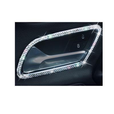 China Benz Interior Diamond Decoration Sticker For Mercedes Car Sticker Rhinestone Bling Bling Crystal Car Door Handle Frame for sale