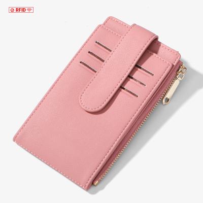 China Hot Selling Ladies RFID AZB172 Women PU Luxury Custom Leather Wallet Card Leather Wallet for sale