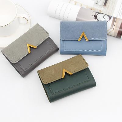 China High Quality Waterproof Fashion PU Credit Card Holder Small Leather Women Coin Purse Short Wallets for sale