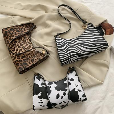 China Fashion Lady Underarm Shoulder Bag Fashion Women Ladies Leopard Print Lady Handbag Accept OEM ODM Black PU Leather Girls Simple Zebra for sale