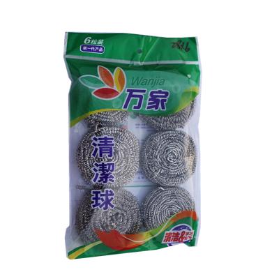 China QIDIAN Sustainable Hot Sale Kitchen and Dish Strong Power Cleaning 410 Grade Stainless Steel Metallic Scrubber for sale