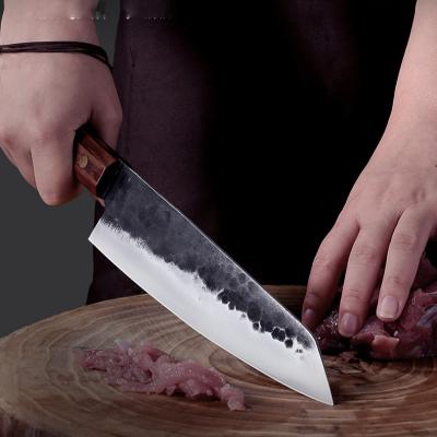 China Chef's Knife IGER Damascus Knife Meat Vegetable Fruit Ebony Wood Chinese 25 Layers Handle Hammer Pattern for sale