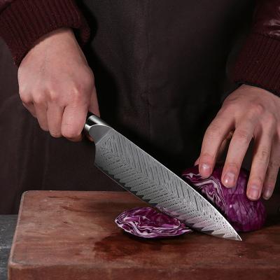 China Minimalist Damascus Knives Knife Kitchen 67 Layers Damascus Steel V With Fiberglass Handle Professional 8 Inch for sale