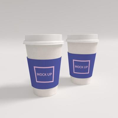 China Customizable High Quality Oily Logo Cup Holder Paper Coffee Mugs With Lids And Sleeves Coffee Takeaway Cup Holder for sale