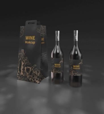 China Recycled Materials Cardboard Liquor Set Custom Luxury Rigid Packaging Boxes Champagne Whiskey Red Wine Bottles Glass Paper Gift Box for sale