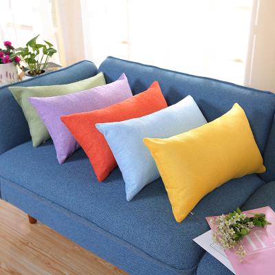 China C100 Red/Blue/Gray/Purple Simple Korean Style Rectangle Tiles Solid Sofa Cushion for sale