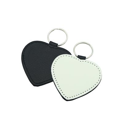 China Custom Factory Round Heart Gift Sublimation Leather Key Chain for sale