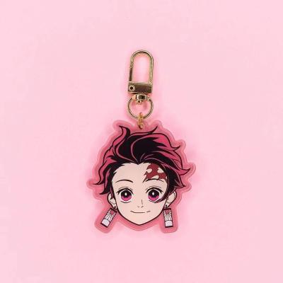 China Factory Cheap Gift Price NO MOQ Key Chain Anime Acrylic Custom Holographic Charm Eco-friendly for sale