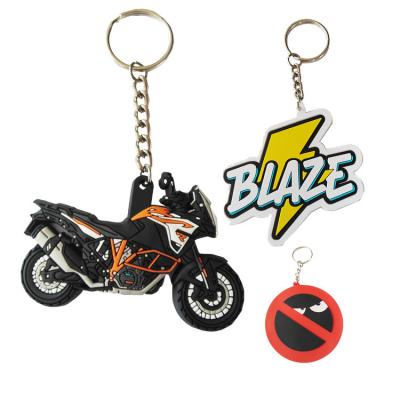 China Custom Promotional Garment Accessories PVC Soft Rubber Your Logo Shape Keychains for sale