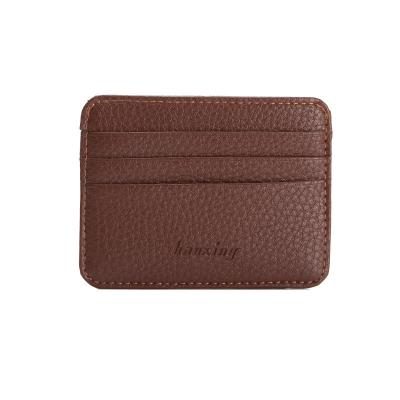 China Fashion real PU business custom leather card case with logo custom cover wallet leather card holder for sale