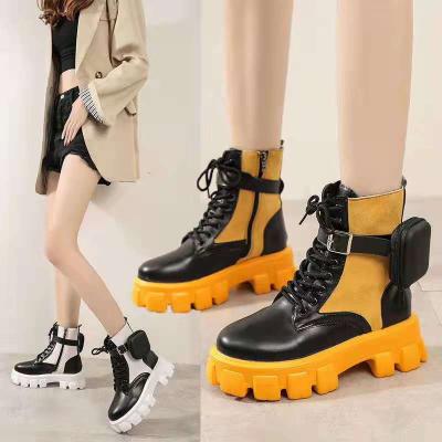 China Steel Toe Fashion Mix Color Waterproof PU Martin Boots Pocket Boots For Women And Ladies for sale