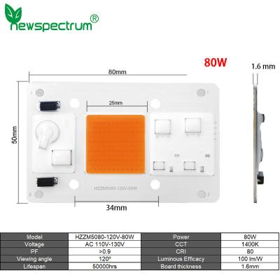 China 110V Solderless High Power Cob Led 80W High Luminous Efficiency for sale