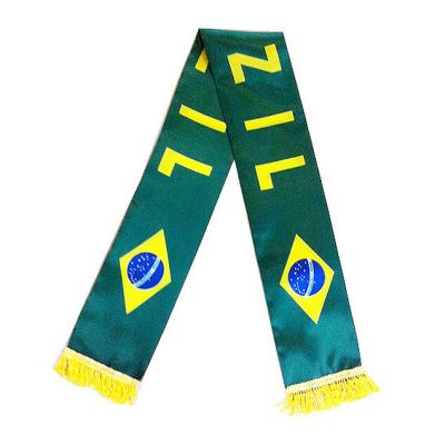 China People Printing Custom Logo Club Scarf Satin Polyester Football Fans Scarf for sale