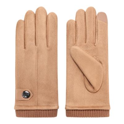 China New Pattern High Quality Custom Suede Fabric Warm Winter Work Gloves for sale